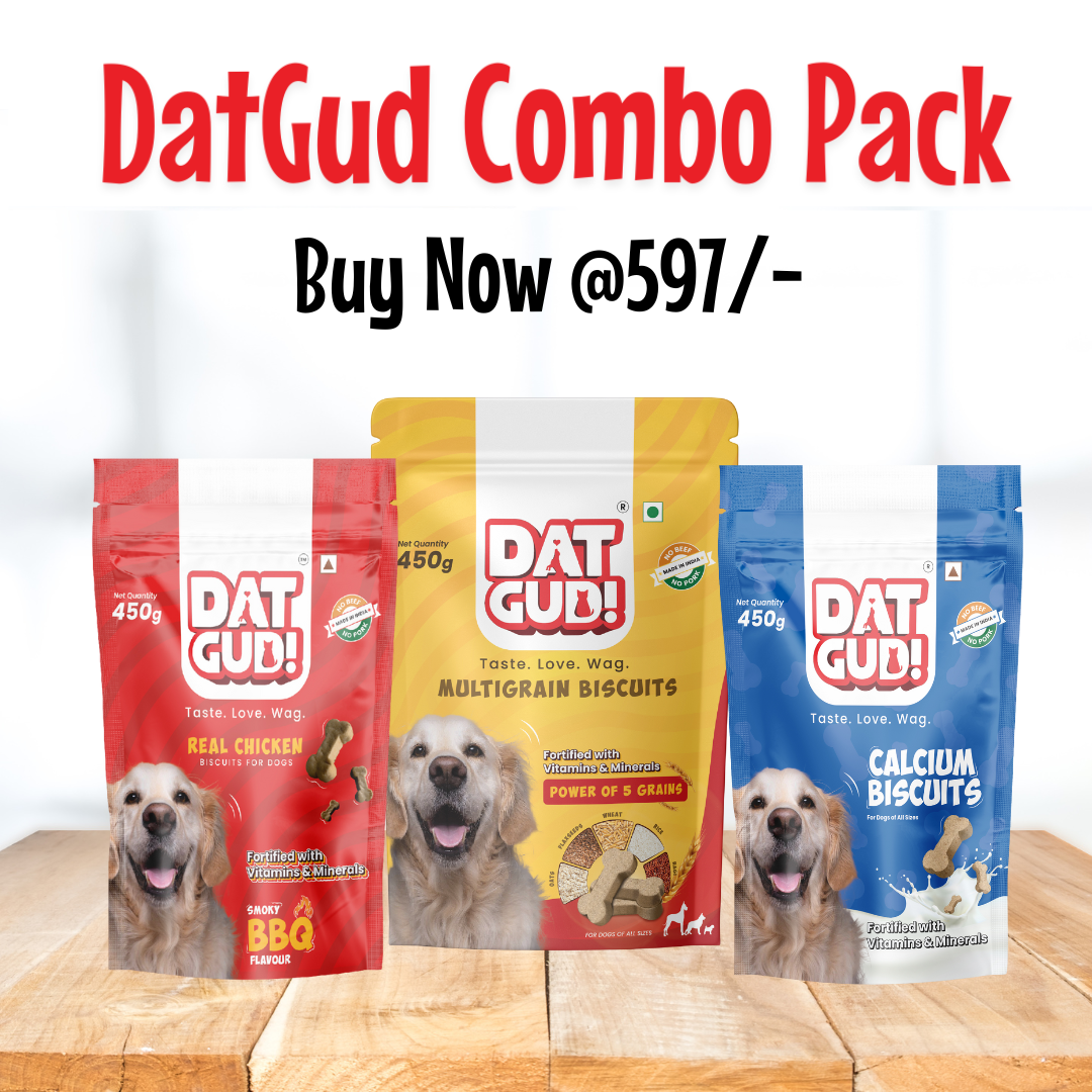 DatGud Biscuits for All Breeds, Smoky Barbeque Chicken + Calcium + Multigrain, Combo Pack (1.35kg)