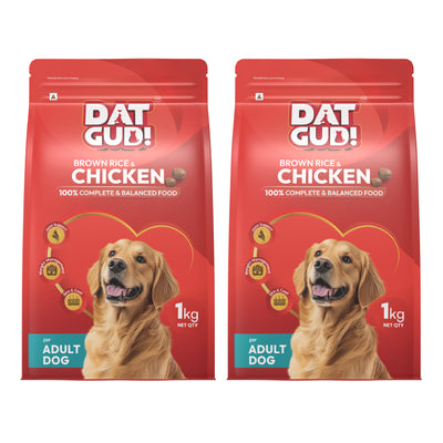 DatGud Dry Dog Food - Chicken and Brown Rice for Adult Dogs